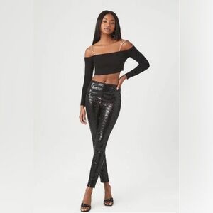 NWT Small Forever 21 Black Sequin Leggings